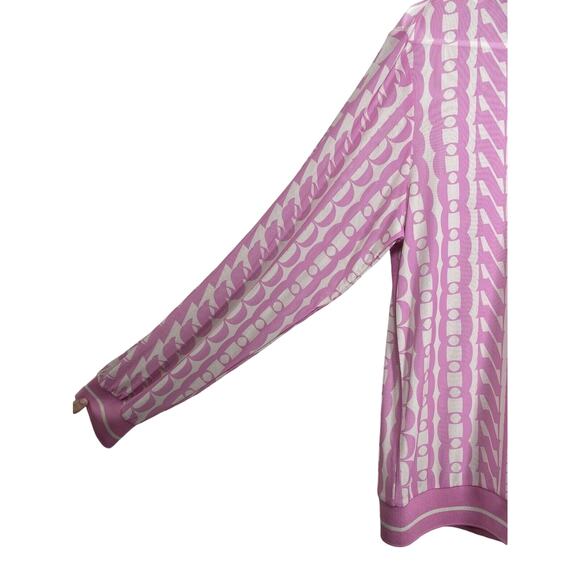 One Teaspoon Mesh Top XSMALL(Runs Big) Pink White Logo Sheer Long Sleeve - Picture 3 of 6